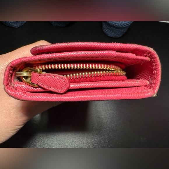 Prada Pink Saffiano Leather Continental Wallet. Chain will be included. - Picture 5 of 16